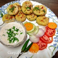 A picture of 🌋✨Lava flame hidden heart kachori with yogurt garlic dip 🧄💗.