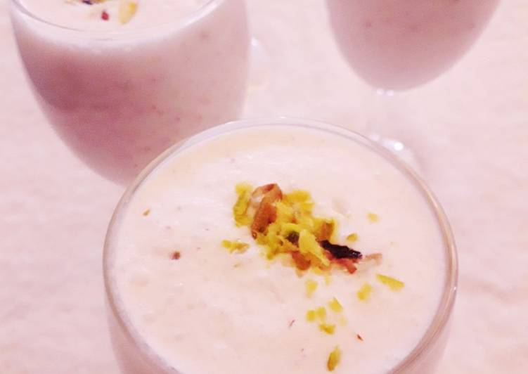 Rose lassi with chia seeds