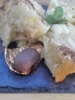 Una foto de Postre de macarrones. Receta fácil