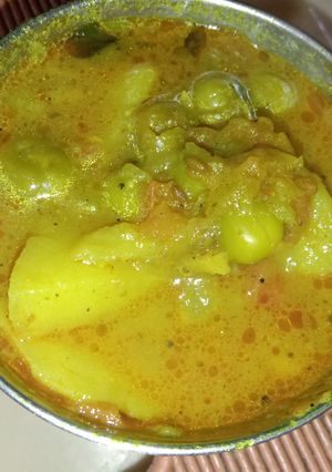 A picture of Aloo matar ke sabzi.