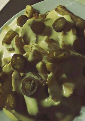 صورة لوصفة فرايز البطاطا والدجاج المفروم بالجبن😋