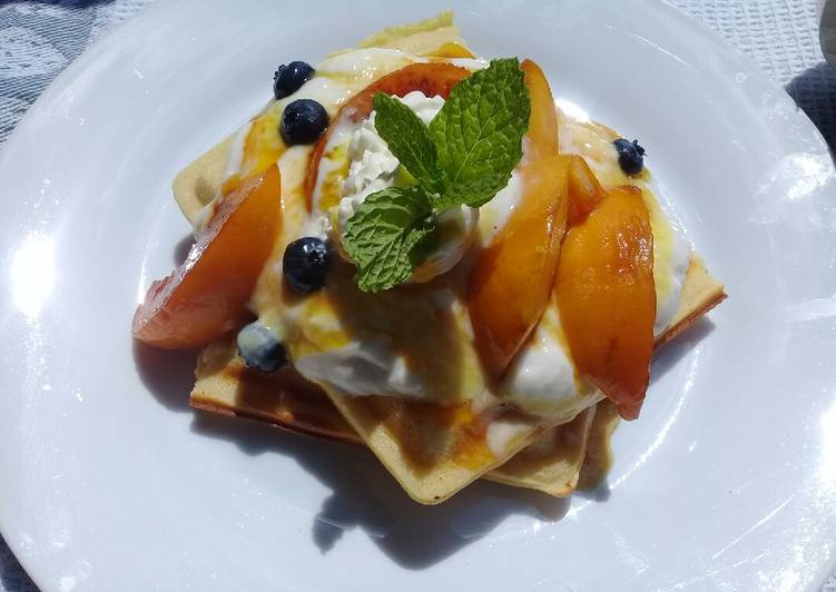 Peach strudel waffle