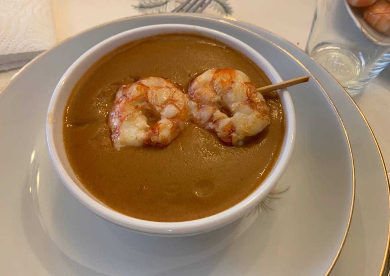 Crema ligera de gambas