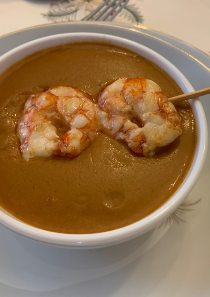 Una foto de Crema ligera de gambas
