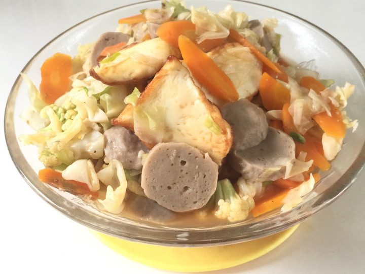 Resep Capcay putih telur bakso yang Enak Banget