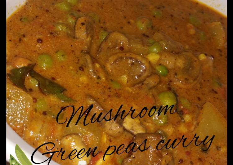 Easy Meal Ideas of Mushroom Green peas curry