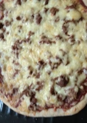 A picture of Steak pizza#eid challenge #wheat flour challenge.