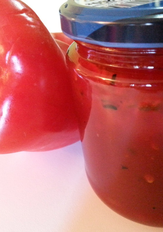 Una foto de Mermelada de pimientos rojos asados