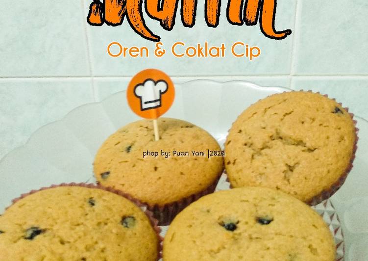 Muffin Oren dan Coklat Cip