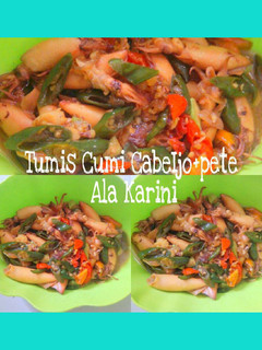 Foto resep Tumis cumi cabe ijo + pete
