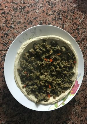 صورة لوصفة لحمه مفرومه مع حمص