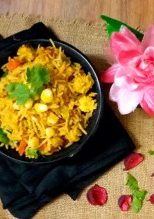 A picture of Butter sweet corn pulao.
