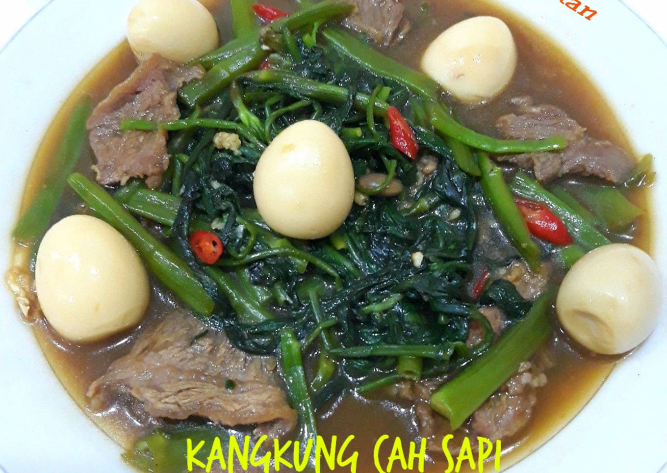 Kangkung kah cow Egg Yihu
