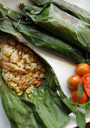 Foto resep Nasi bakar jagung ayam