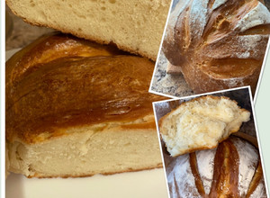 Фото Домашній хліб на молоці (змащений і не змащений яйцем😋).