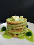 Oat Pancake With Broccoli Cheese Sauce