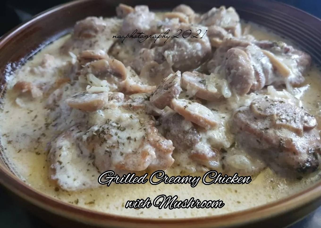 Grilled Creamy Chicken with Mushroom