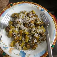 A picture of Cheesey Sweet Potato Cubes.