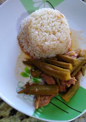 صورة لوصفة بامية ورز