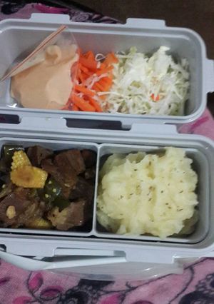 Foto resep Sapi lada hitam dan mashed potato