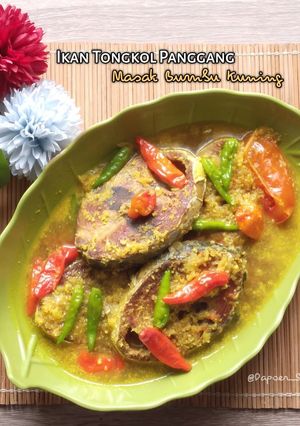 Foto resep Ikan Tongkol Panggang Masak Bumbu Kuning