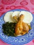Ugali, chicken and kales