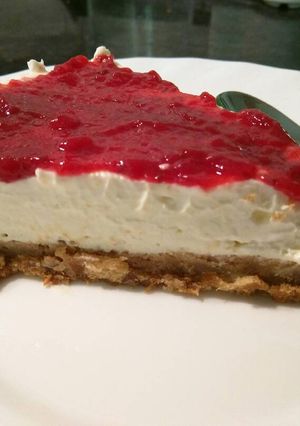 Una foto de Tarta de queso con frambuesa