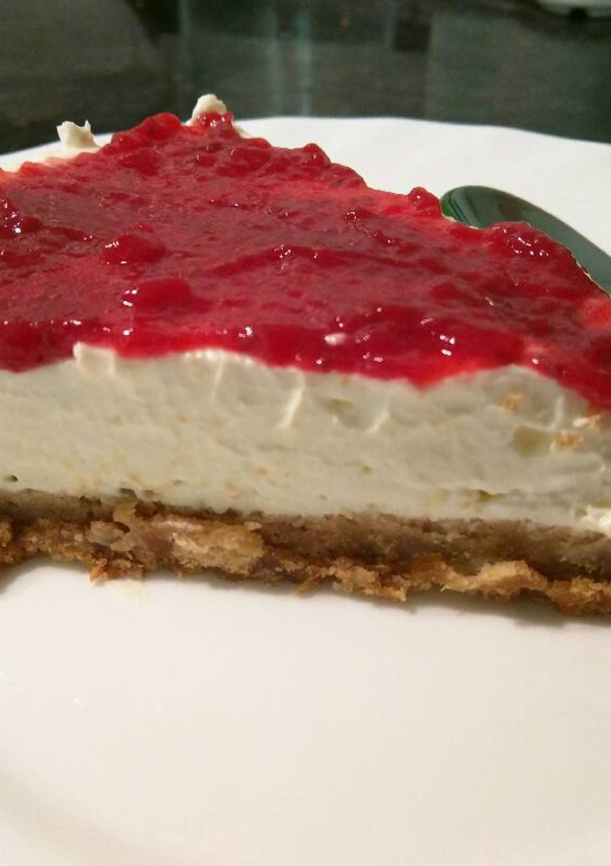 Una foto de Tarta de queso con frambuesa