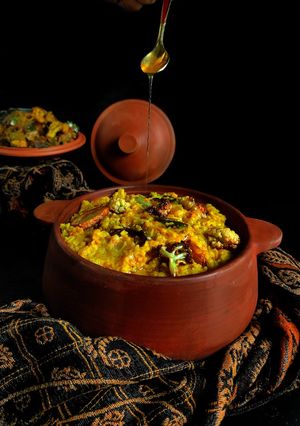 A picture of Bhog er khichuri.