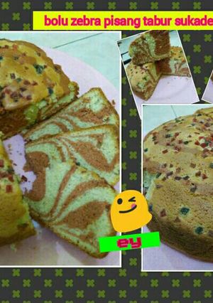 Foto resep Bolu zebra pisang tabur sukade