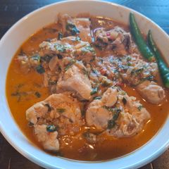 Dahi Chicken Curry with Fenugreek Leaves A picture of Dahi Chicken Curry with Fenugreek Leaves.