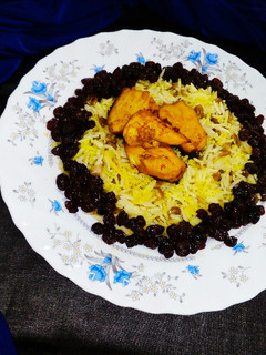 عکسی از دستور عدس پلو با مرغ