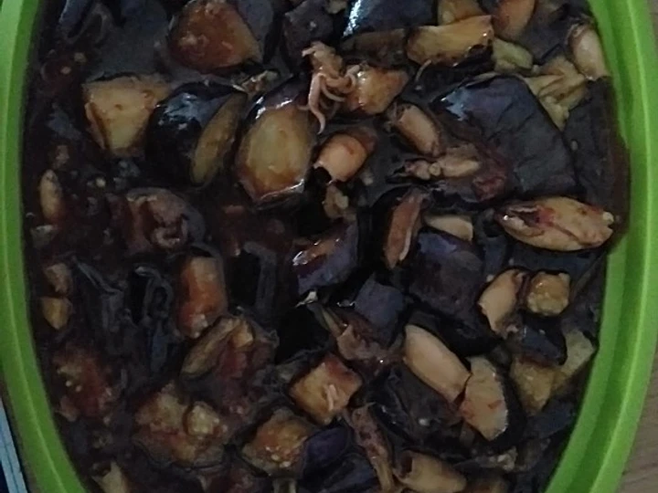 Cara Gampang Membuat Resep  Terong cumi asin pedas manis yang Enak Banget, Lezat