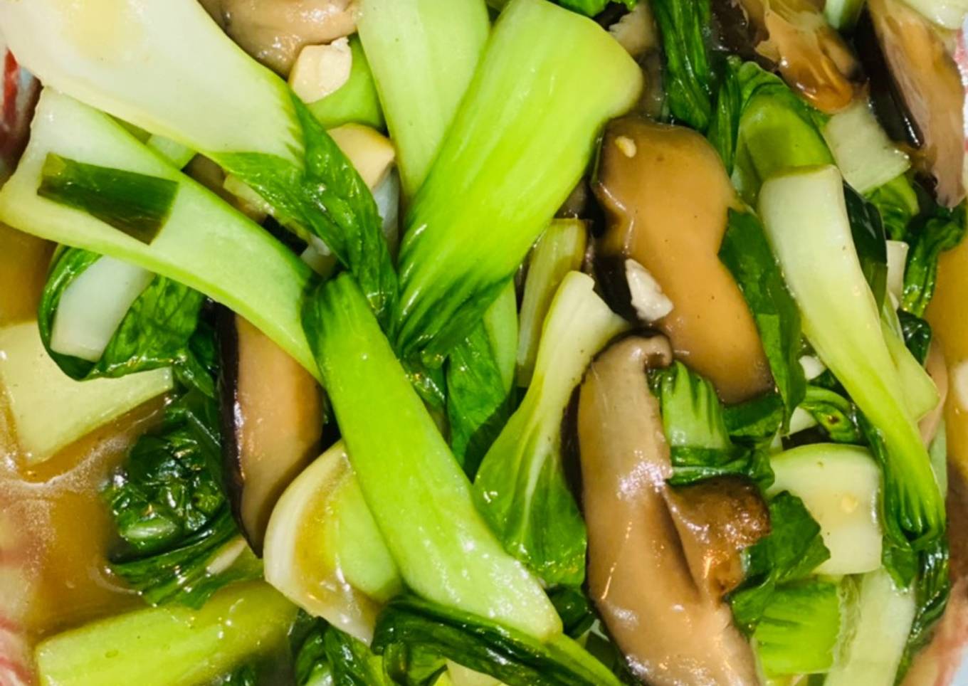 Resep Sawi Pokcoy Tumis Saos Tiram dan Jamur (Chinese Food)