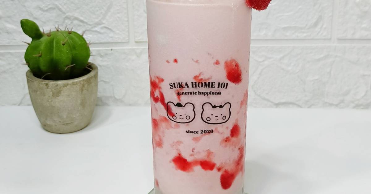 Resep Strawberry Cheesecake Drink ???? Mudah dan Praktis Dihidangkan