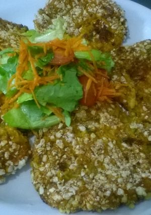 Una foto de Hamburguesas de calabaza y arroz yamani
