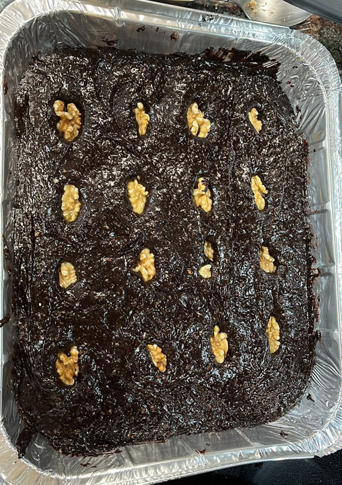 Una foto de Brownie de nueces