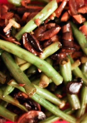 Une photo de Haricots verts et champignons