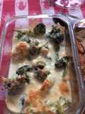 Coliflor y brócoli unidas en gratín al horno