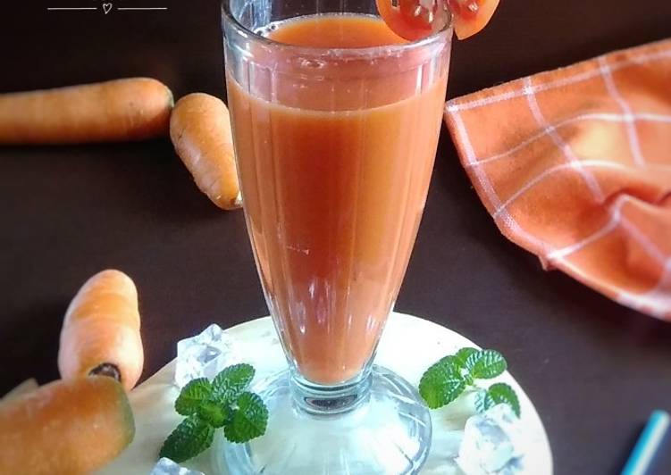 Carrot tomatoes mixed juice