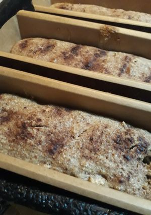 Una foto de Budín de harina integral y avena con nueces