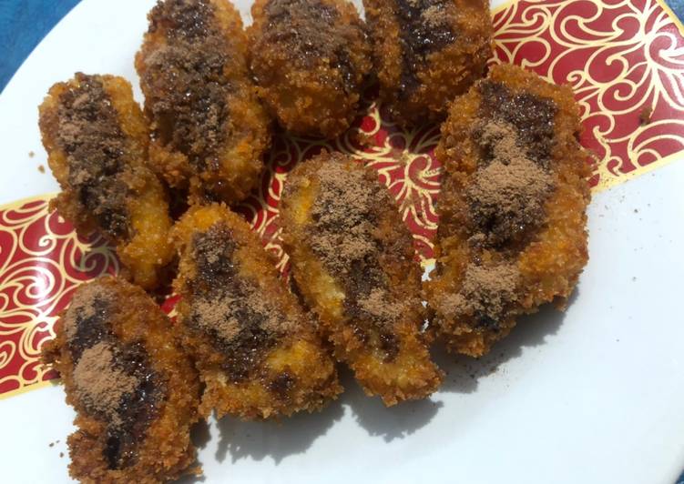 Pisang crispy cokelat milo