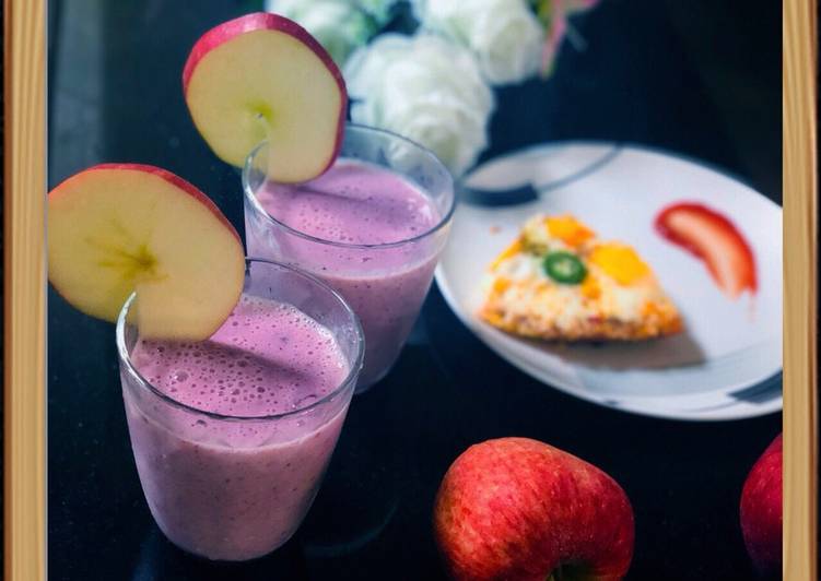 Step-by-Step Guide to Prepare Any-night-of-the-week 🍎 Raspberry Apple Smoothie with Bananas 🍌