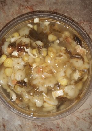 Foto resep MPASI 10mo+ "sup salmon jagung bayam merah"