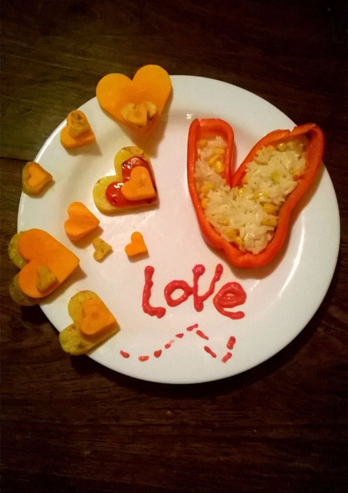 Una foto de Plato súper romantico para San Valentin !!💞