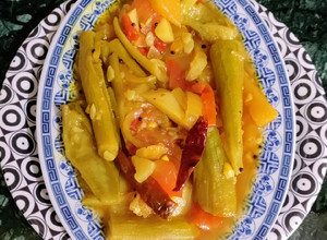 A picture of Turai (Ridge gourd) Mixed Subzi.