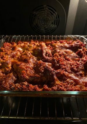 A picture of Chicken lasagne.