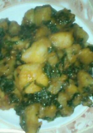 A picture of Yam and ugwu.