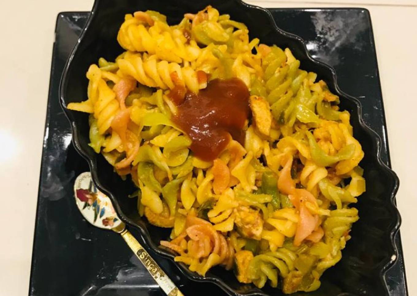 Colorful Spiral Pasta