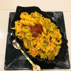 A picture of Colorful Spiral Pasta.